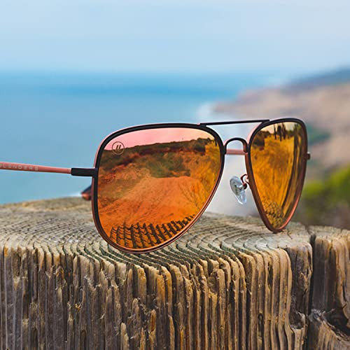 Blenders A Series Heavenly Shine Polarized Sunglasses – Matte Black to Blush/Champagne Mirrored