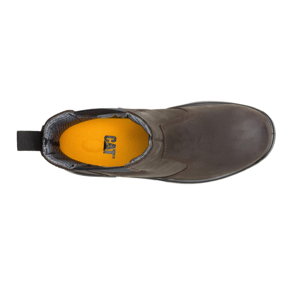 Caterpillar Striver Chelsea Waterproof Steel Toe Work Boots for Men – Brown