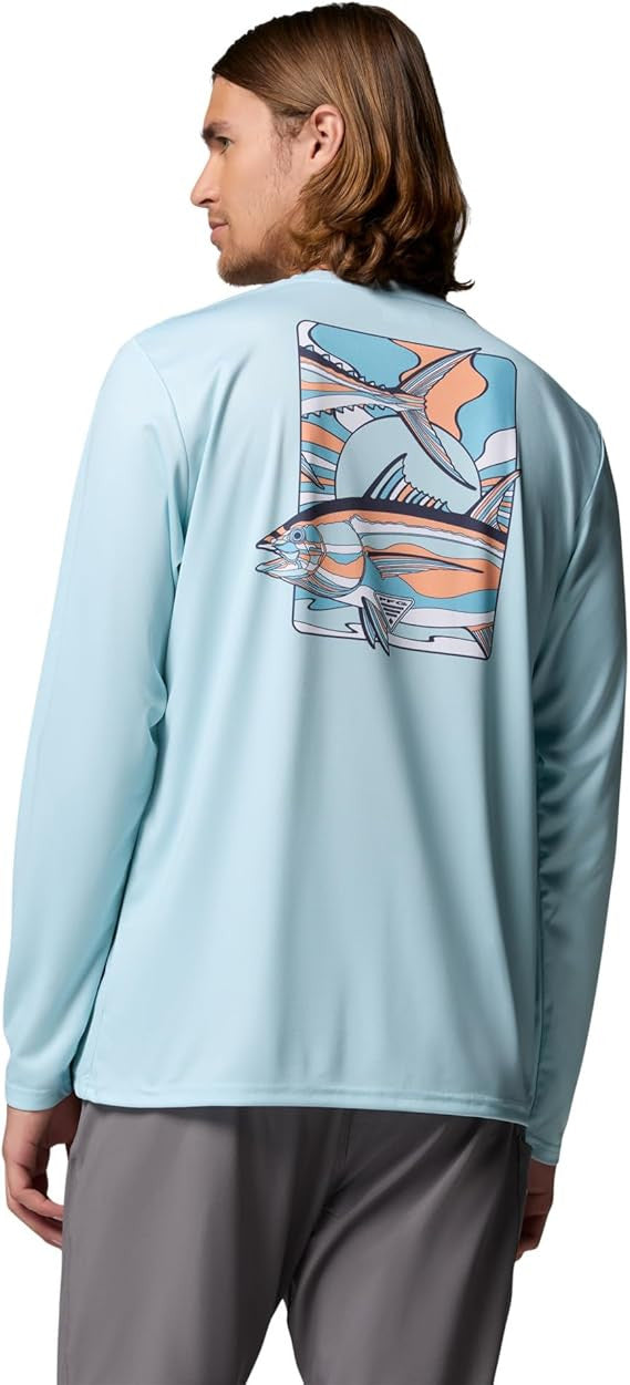 Columbia Mens Terminal Tackle PFG Fish Shine II Long Sleeve - Marine Light