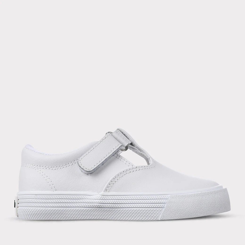 Oomphies Khloe Girls T-Strap Hook & Loop Shoe - White