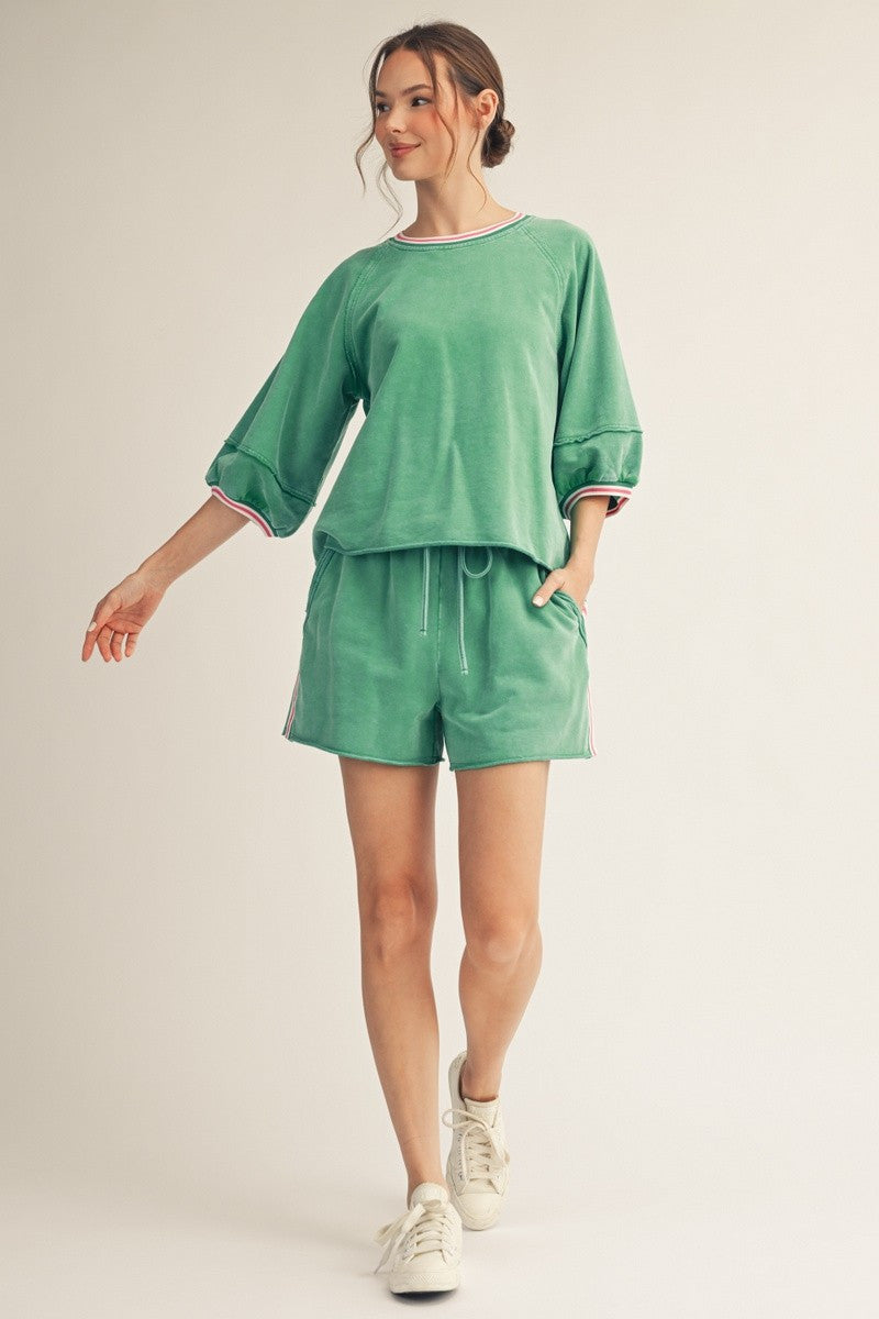 Jodifl Women's Green Washed Casual Shorts