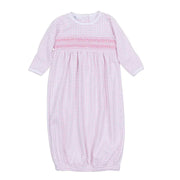 Magnolia Baby Peek-A-Boo Wishes Smocked Gathered Gown - Pink