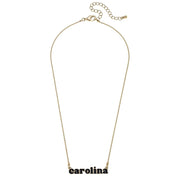 Canvas South Carolina Gamecocks Slogan Necklace in Black/Shiny Gold