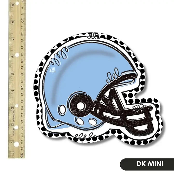 DK Designs Powder Blue & White Football Helmet Mini