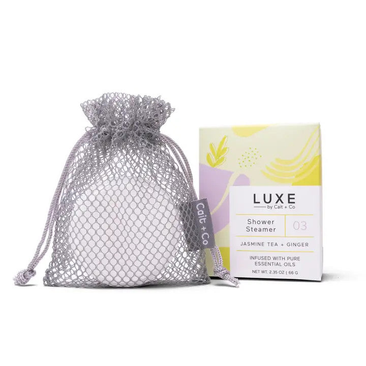 Cait & Co Luxe Shower Steamer Fizzy Bomb - Jasine Tea + Ginger
