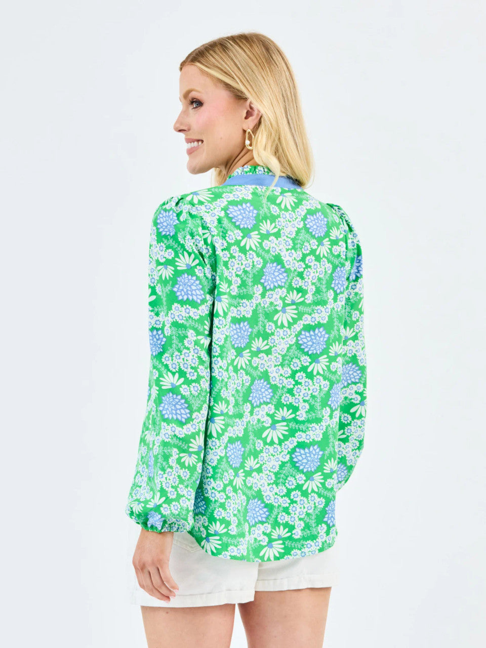 Mary Square Women's Gianna Top - Daisy Chain Green