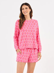 Mary Square Women's Annie Shorts Set - Rosette Charm Pink