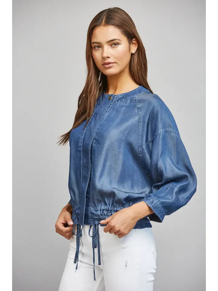 Fate Women's Dark Denim Adjustable Tencel Jacket
