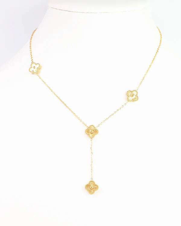 Caroline Hill Carlton Clover Necklace Gold