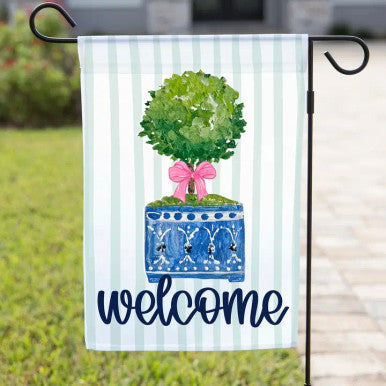 The Navy Knot Spring Garden Flag – Topiary Floral Pot