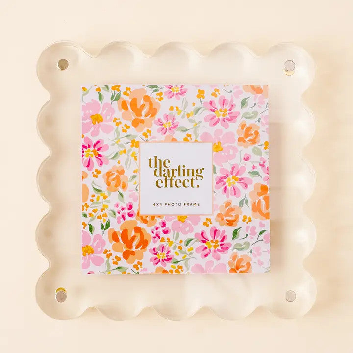 The Darling Effect Square Scalloped Acrylic Frame-Clear