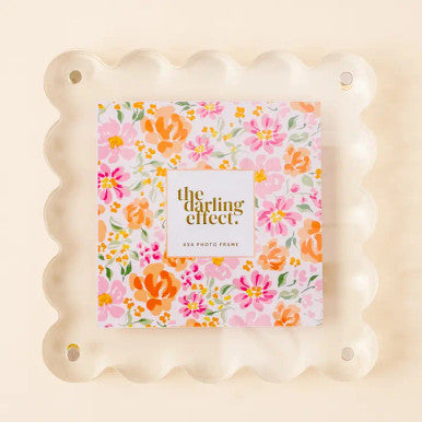 The Darling Effect Square Scalloped Acrylic Frame-Clear