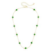 Canvas Margaret Dainty Clover Necklace - Green