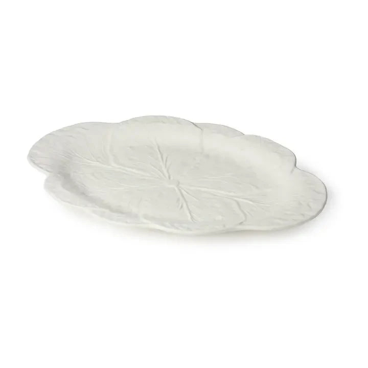 Le Jardin White Cabbage 3-D Oval Platter