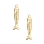 Canvas Sardine Stud Earrings in Shiny Gold