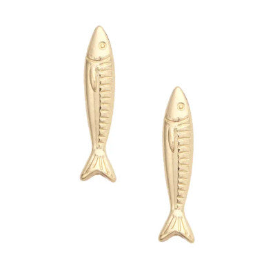 Canvas Sardine Stud Earrings in Shiny Gold