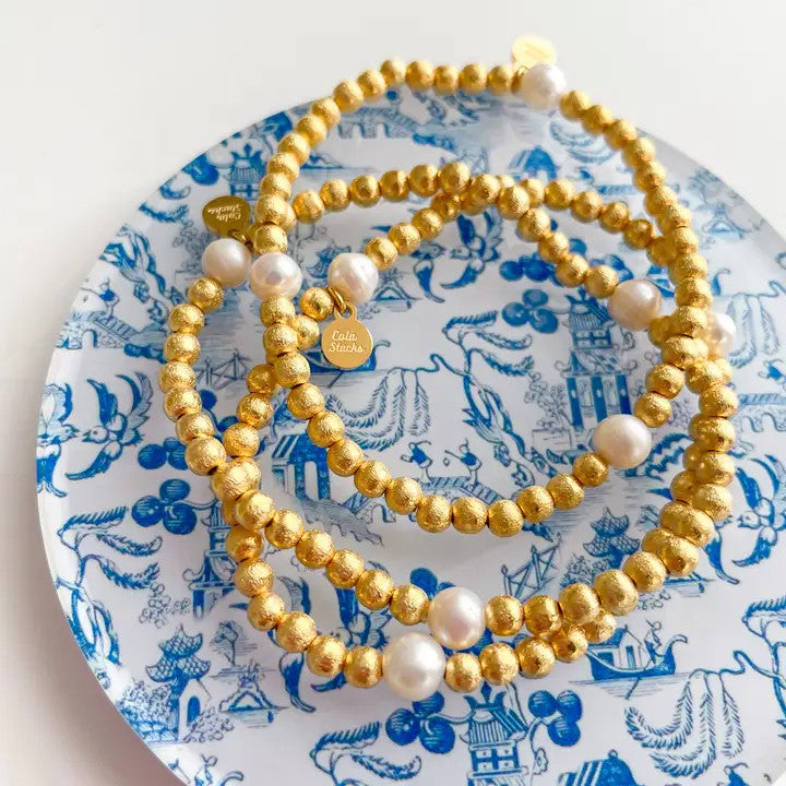 Cola Stacks Rosewood Bracelet- Solid Pearl