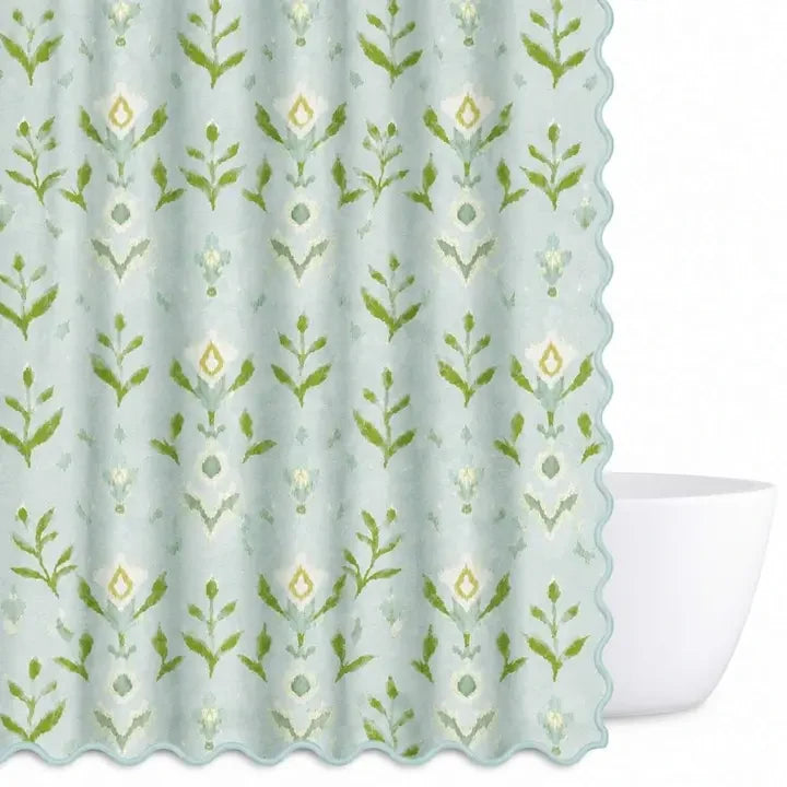 Laura Park Petal Garden Aqua Shower Curtain