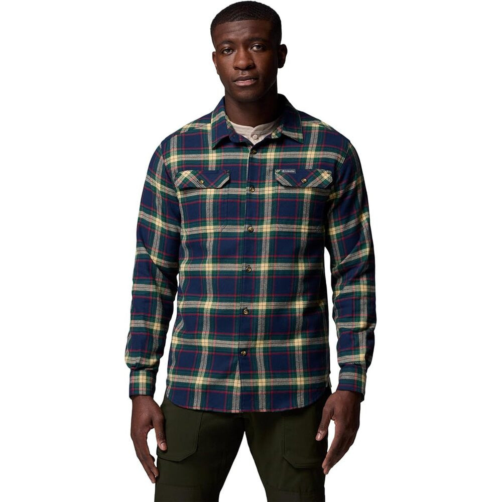 Columbia Men's Flare Gun Stretch Flannel - Collegiate Navy Two Lane Tartan