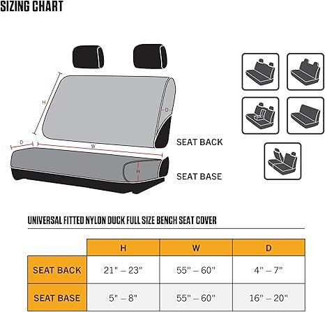 Carhartt 700D Nylon Duck Canvas Automotive Bench Seat Cover - Carhartt Brown