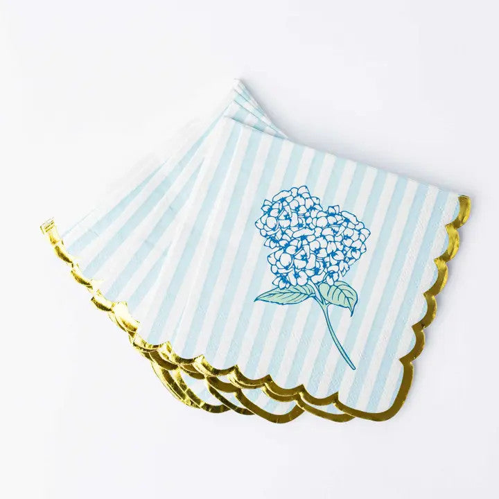8 Oak Lane Hydrangea Stem Paper Beverage Napkin Pack