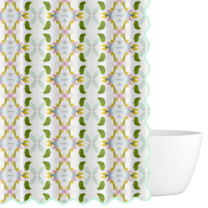 Laura Park Dogwood Scalloped Shower Curtain