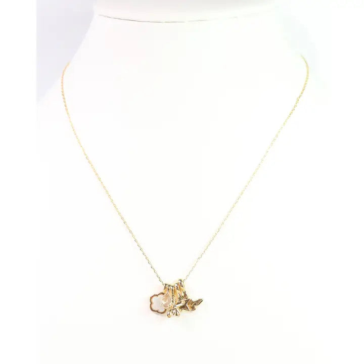 Caroline Hill Lucky Stars Charm Necklace Set Gold