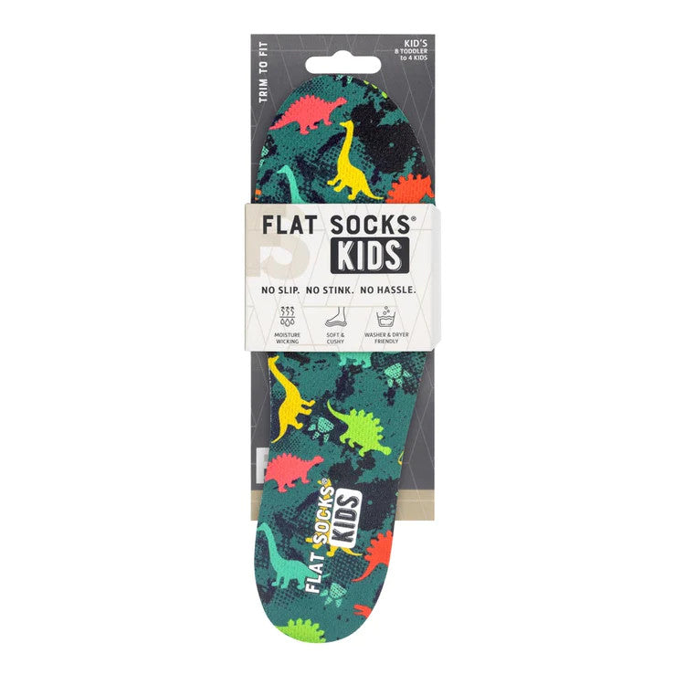 Flat Socks Kids 8T-4 - Dinosaur