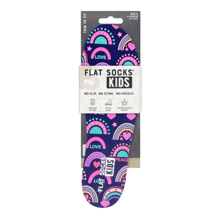 Flat Socks Kids 8T-4 - Rainbow