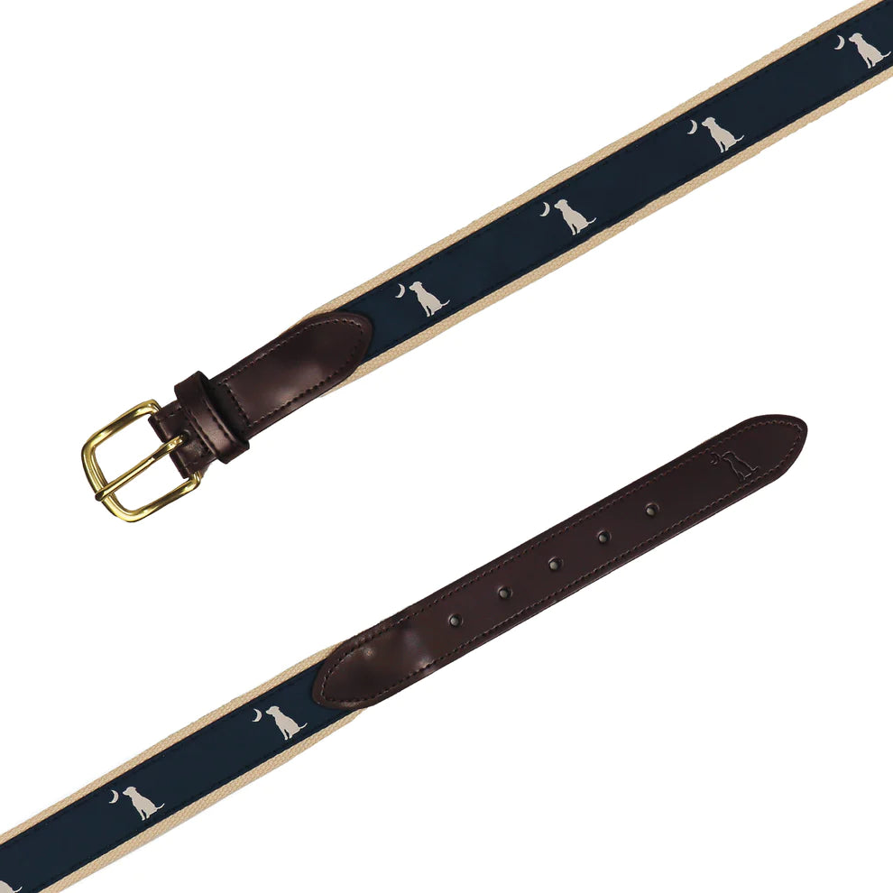 Local Boy Dog & Moon Ribbon Belt
