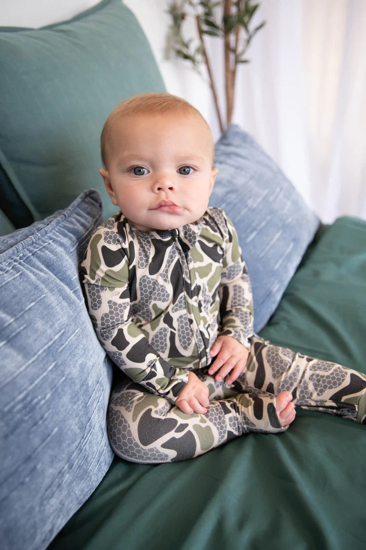 Hamner Hill Infant Boys HHxCC Double Zipper Romper - RVR Camo