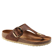 Birkenstock Gizeh Big Buckle Women's Oiled Leather Thong Sandal - Cognac