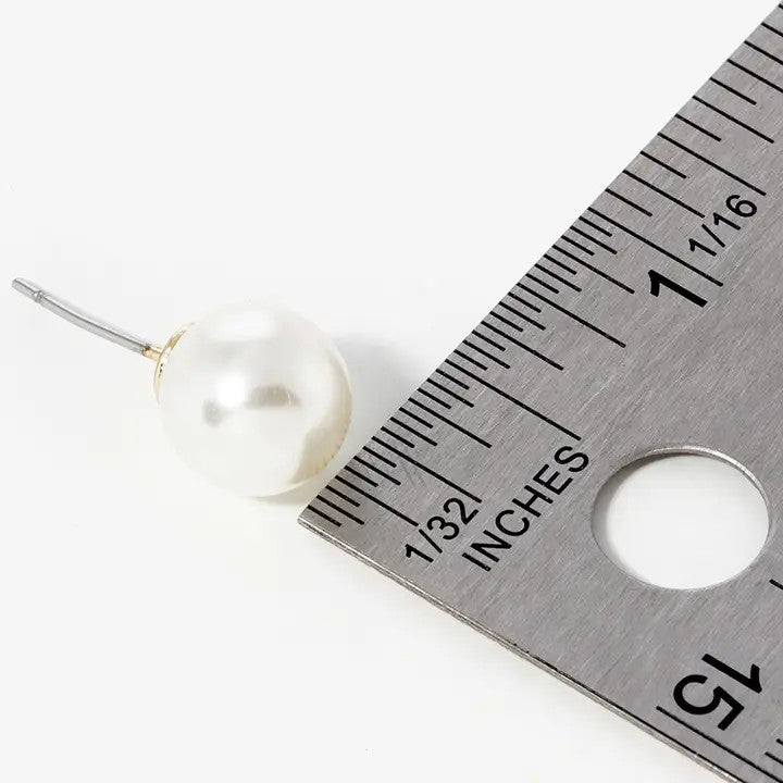Sensibling 10mm Pearl Stud Earrings - Gold