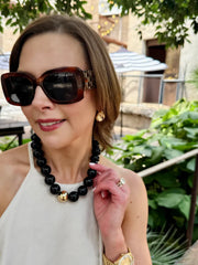 Canvas Marjorie Beaded Gumball Necklace - Black