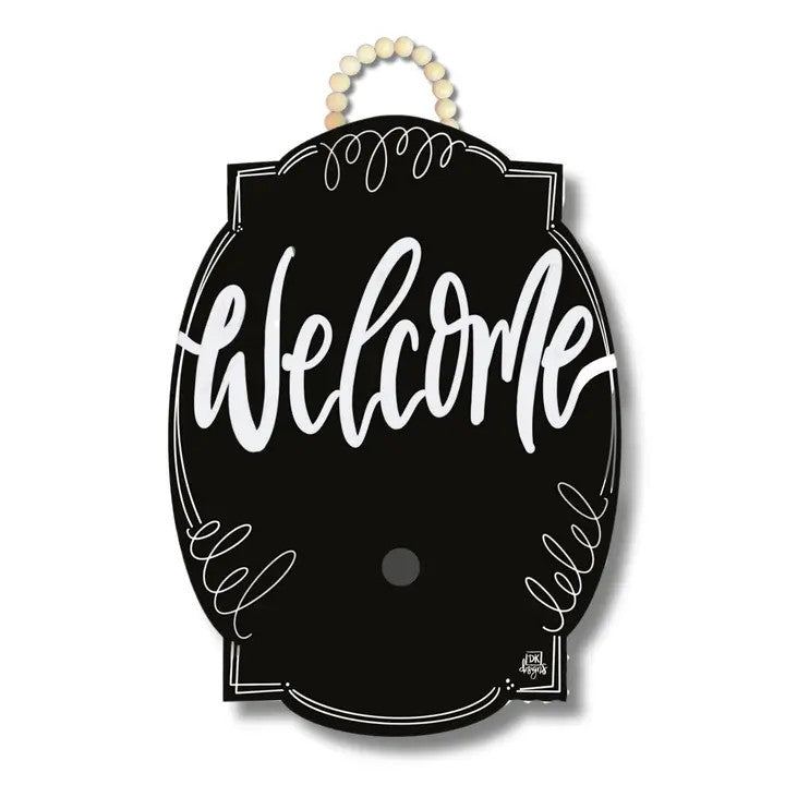 Dk Designs Black Bloom "Welcome" Hanger & Mini