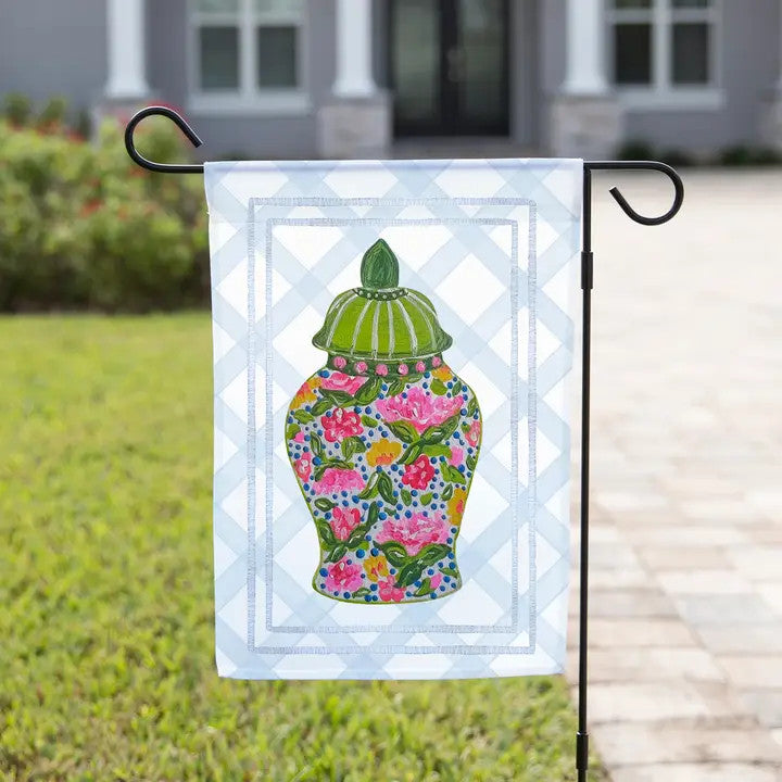 The Navy Knot Spring Garden Flag - Spring Urn