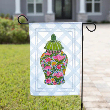 The Navy Knot Spring Garden Flag - Spring Urn