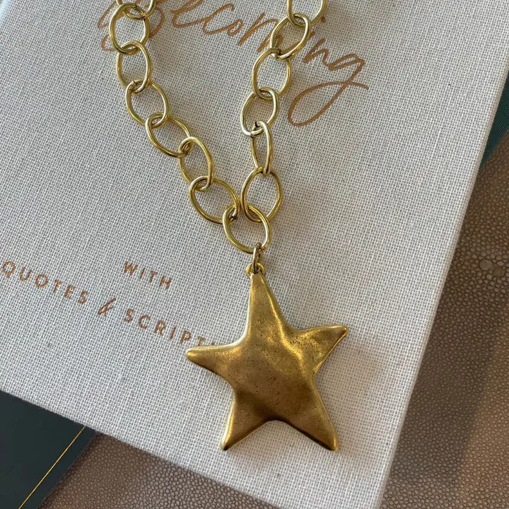 Cola Stacks Gold Star Necklace