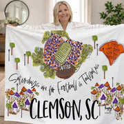 Happy By Rachel Clemson Saturdays Game Day Fleece Blanket