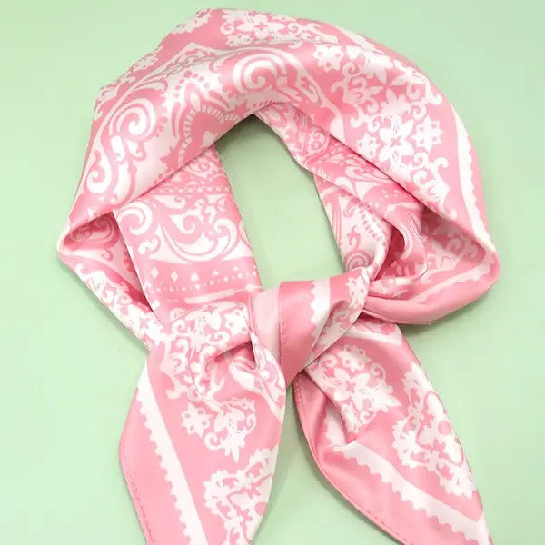 Josslyn Paisley Pink Silky Feel Bandana Scarf