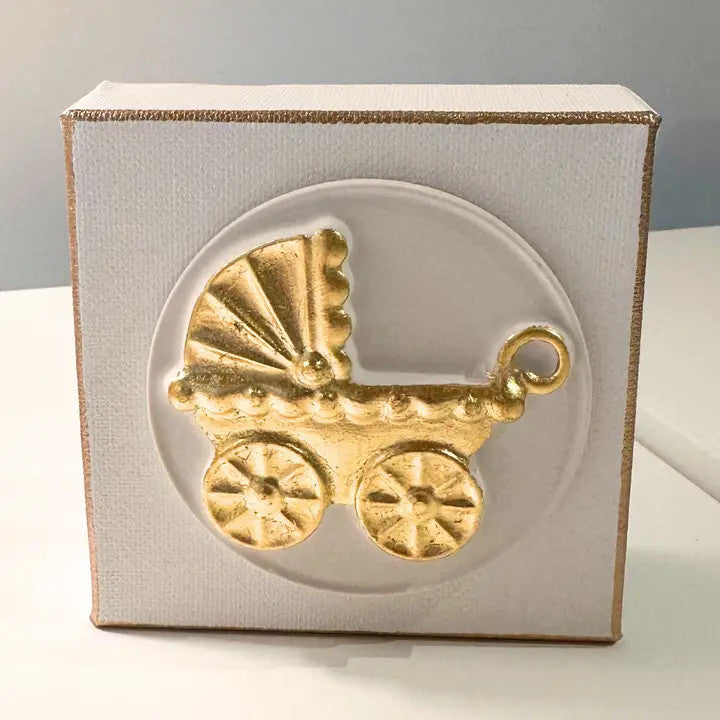 Sidebar Designs 4x4 Canvas - Baby Carriage Intaglio
