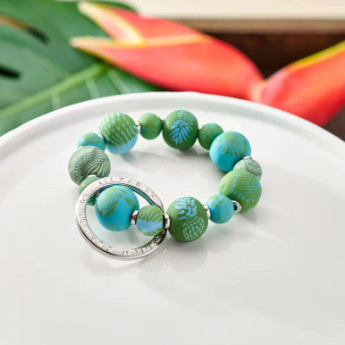 Jilzarah Tropical Green Small Bead Wrist Keychain