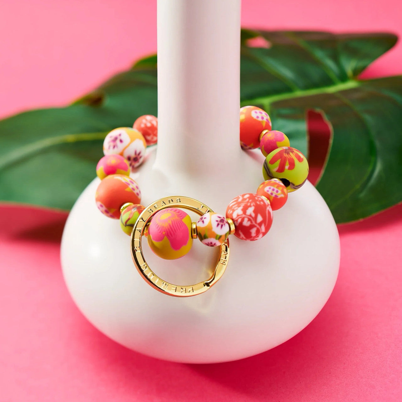 Jilzarah Canary Gold Small Bead Wrist Keychain