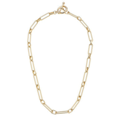 Canvas Allana Paper Clip Chain Toggle Necklace in Shiny Gold