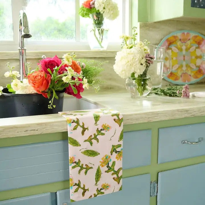 Laura Park Flor Rosa Tea Towel