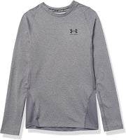 Under Armour Boys ColdGear Long Sleeve Shirt - Charcoal Light Heather/Black
