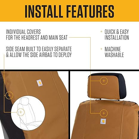 Carhartt 700D Nylon Canvas Fitted Bucket Seat Cover - Bluestone