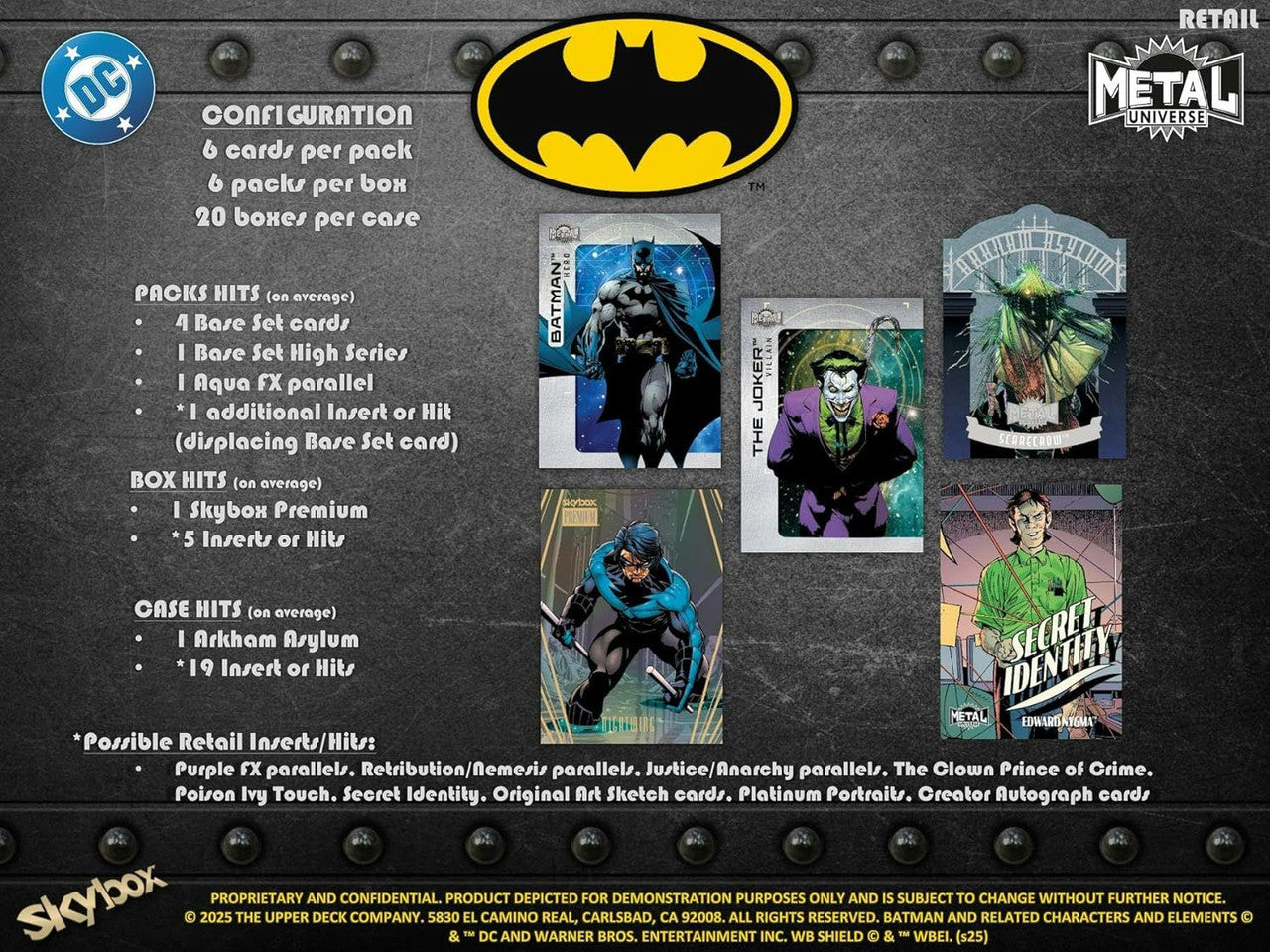 Upper Deck SkyBox Metal Batman Trading Cards Blaster Box