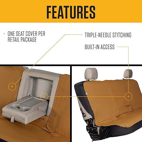 Carhartt 700D Nylon Duck Canvas Automotive Bench Seat Cover - Black