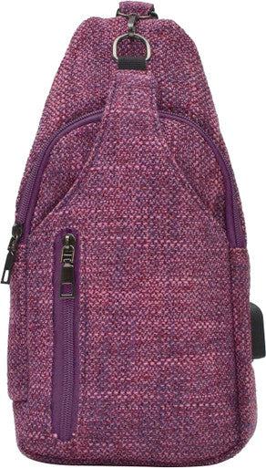 Nupouch Sonoma Anti-Theft Daypack - Small Pink/Plum Tweed